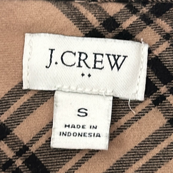 J Crew Plaid Fitted Blouse w Pocket Tan & Black Fall '23 Style - Picture 3 of 14